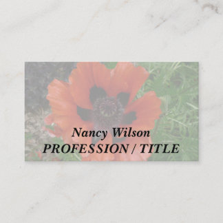 Cartão De Visita papoula oriental