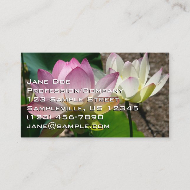 Cartão De Visita Par de Flores de Lótus I (Frente)