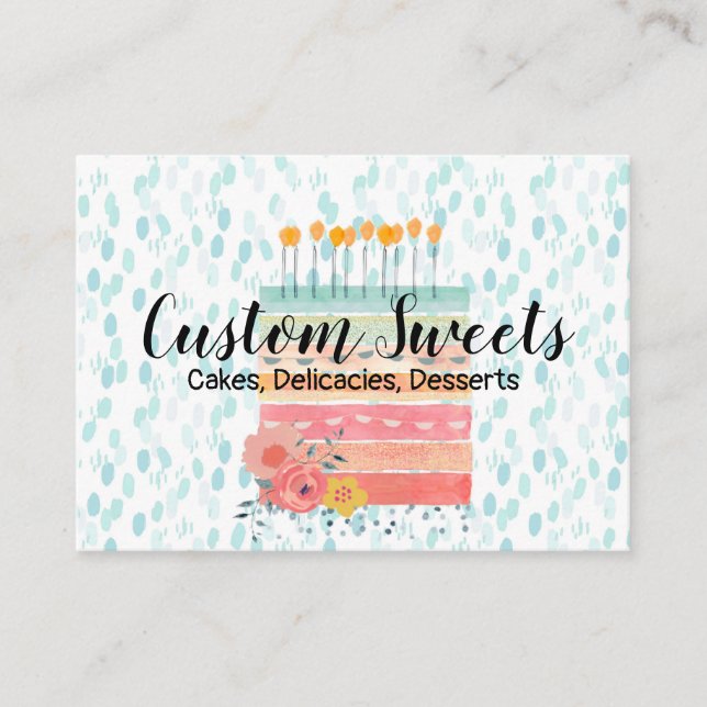 Cartão de visita para a loja de pastelaria da (Frente)