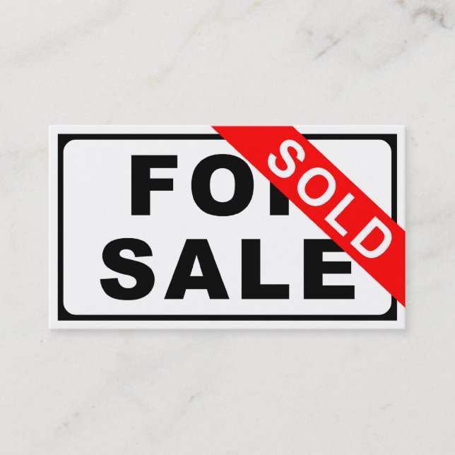 Cartão De Visita PARA A VENDA/VENDEU o sinal (Frente)