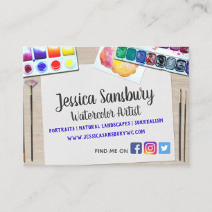 Cartão De Visita Para Artista de Aquarela