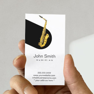 Cartão de visita para Músico Saxofone Moderno Jazz