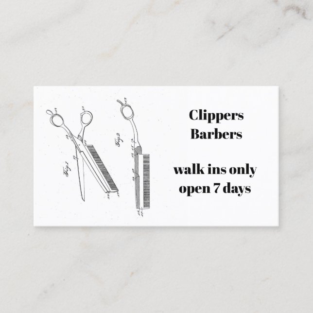 Cartão de visita para o barbeiro ou o cabeleireiro (Frente)