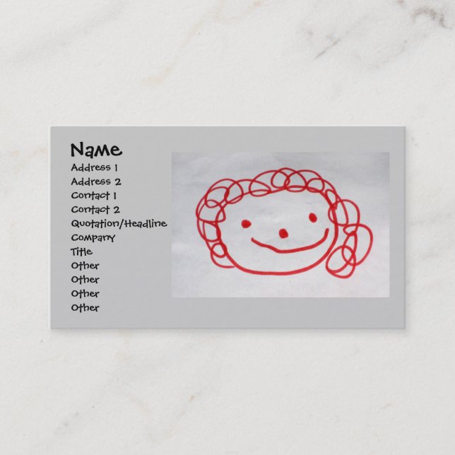 Cartão de visita para o excelente do centro de dia (Frente)