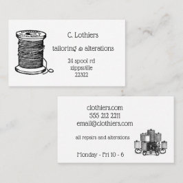 cartão de visita para o negócio sewing