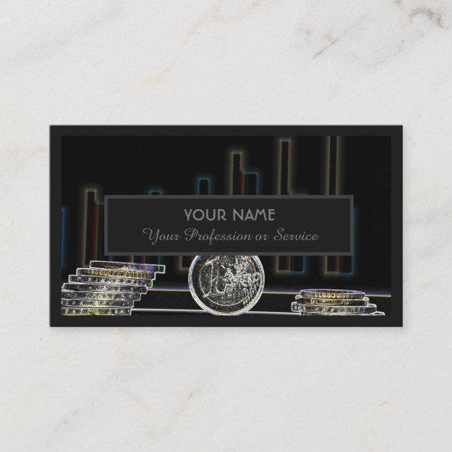 Cartão De Visita Para profissionais do setor bancário ou peritos fi (Frente)