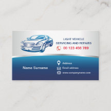 Cartão de visita para serviços automotivos