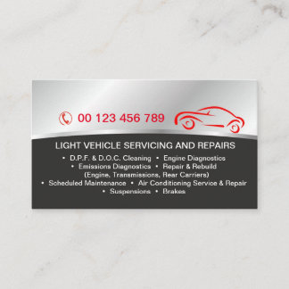 Cartão de visita para serviços automotivos