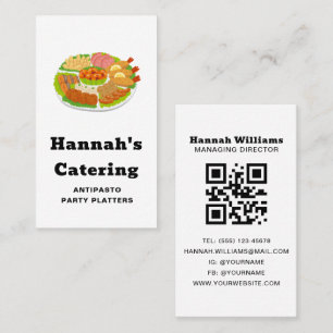 Cartão de Visita para Serviços de Catering Preto e