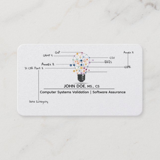 Cartão de visita para TI CSV QA (Frente)