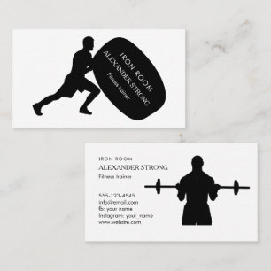 Cartão de visita para um treinador de fitness ou n
