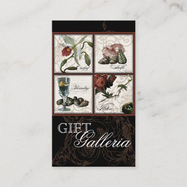 Cartão De Visita Paraíso conchas Black Cream - Loja de presentes (Frente)