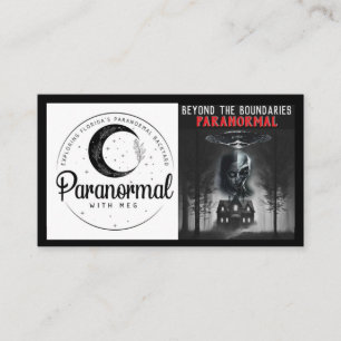 Cartão De Visita Paranormal com Meg Horizontal com fotografia
