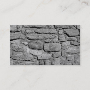 Cartão De Visita Parede de pedra. Preto e branco.