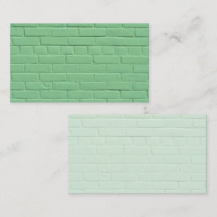 Cartão De Visita Parede Verde de Tijolo de Pastel Suave 
