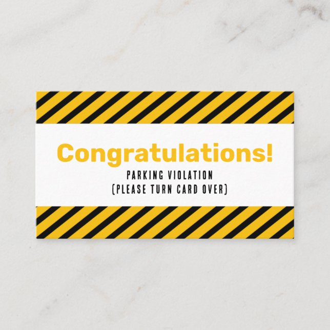 Cartão De Visita Parking Incorrectly complaint card (Frente)