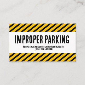 Cartão De Visita Parking Incorrectly complaint card