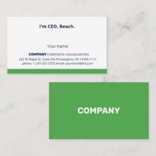 Cartão De Visita Paródia engraçada "Sou CEO, Praia" Personalizada