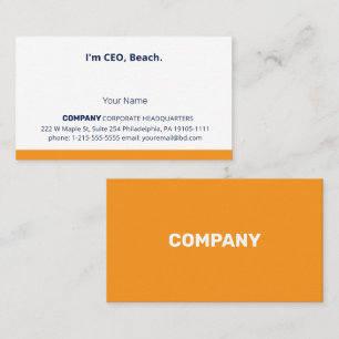 Cartão De Visita Paródia engraçada "Sou CEO, Praia" Personalizada