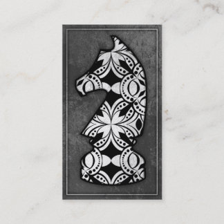 Cartão De Visita Parte de xadrez - cavaleiro escuro 02