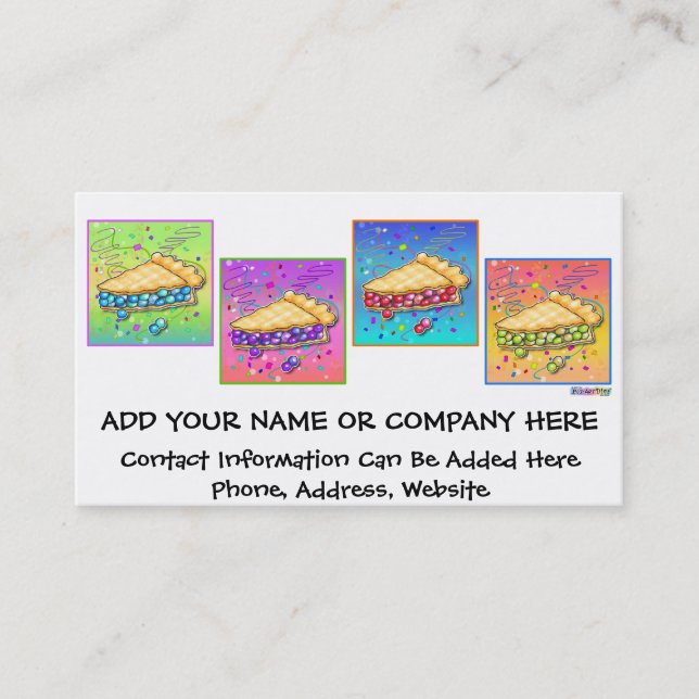 Cartão de visita - parte do pop art da torta (Frente)