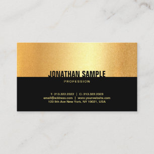 Cartão De Visita Parte superior elegante do modelo Dourado preto
