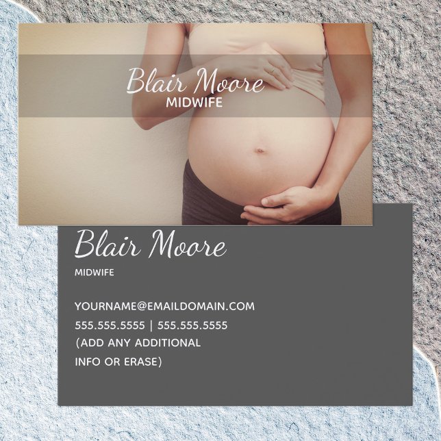Cartão De Visita Parteira Birth Doula (Midwife Birth Doula Business Card)