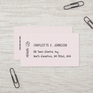 Cartão De Visita Parteira Escrita Manuscrita Drama Minimalista