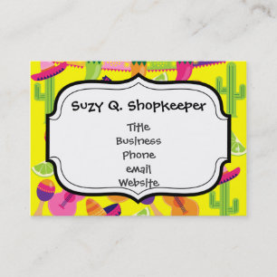 Cartão De Visita Partido Fiesta Sombrero Limões Violão Maraca Sag