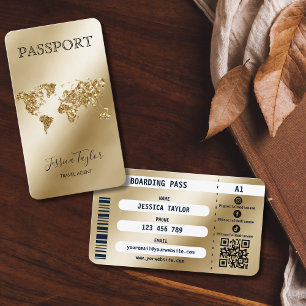 Cartão De Visita Passagem de embarque mundial de Viagem de Passapor