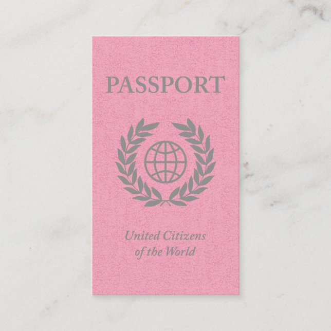 Cartão De Visita passaporte rosa (Frente)