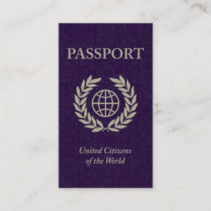 Cartão De Visita passaporte roxo