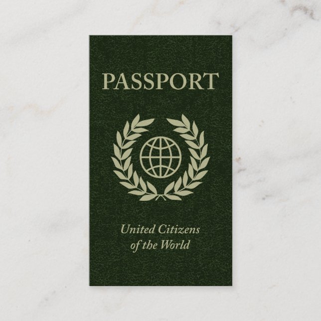 Cartão De Visita passaporte verde (Frente)