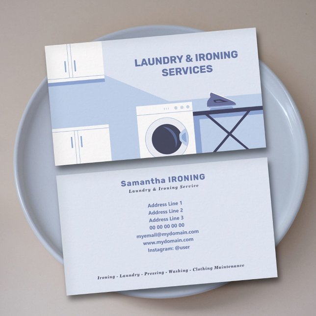 Cartão De Visita Passar Roupa & Lavanderia (Ironing & Laundry Business Card)