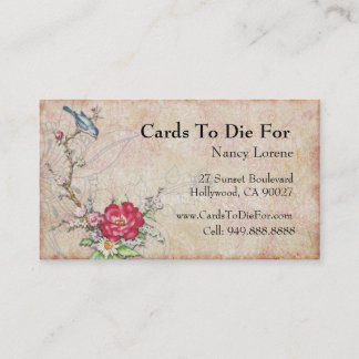 Cartão De Visita Pássaro azul em um ramo