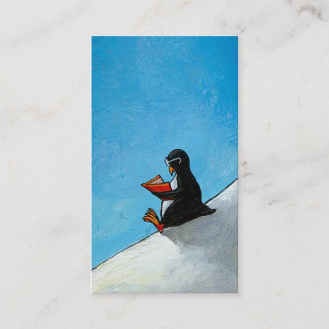 Cartão De Visita Pássaro bonito do divertimento da arte do pinguim (Frente)
