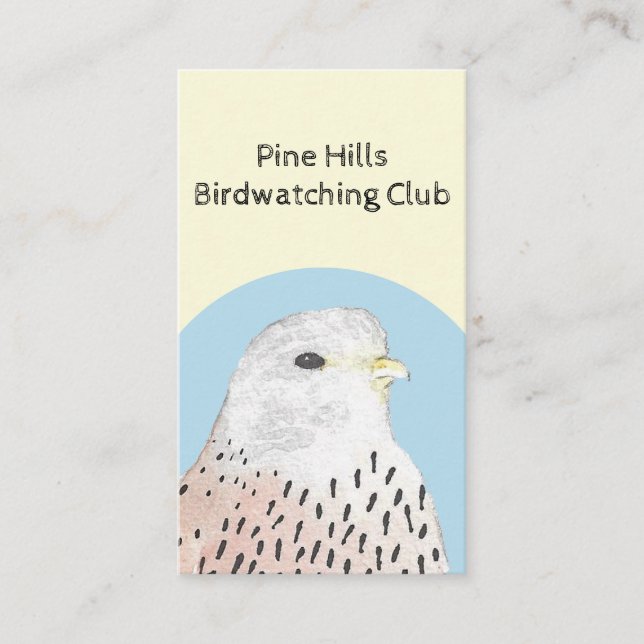 Cartão De Visita Pássaro do Clube de Aves de Prey Kestrel (Frente)