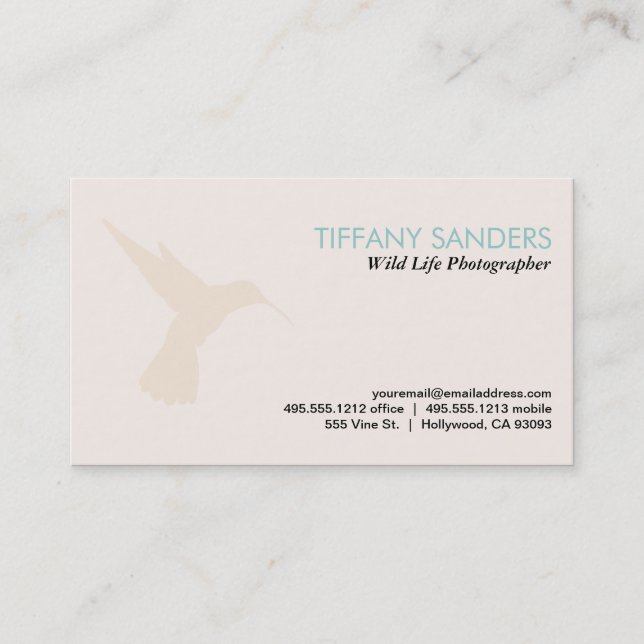 Cartão De Visita Pássaro Humming (Frente)