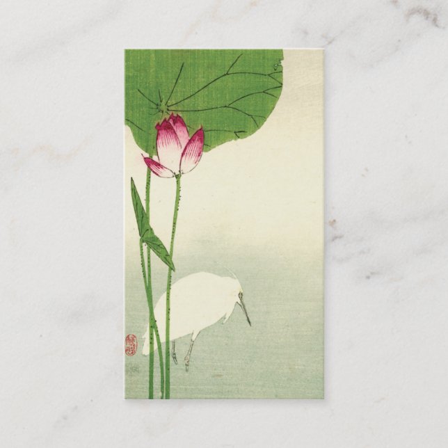 Cartão De Visita Pássaro japonês do século XIX (Frente)