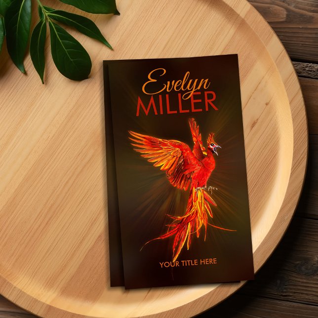 Cartão De Visita Pássaro Phoenix Ascensão de Fogo Mítico (Criador carregado)