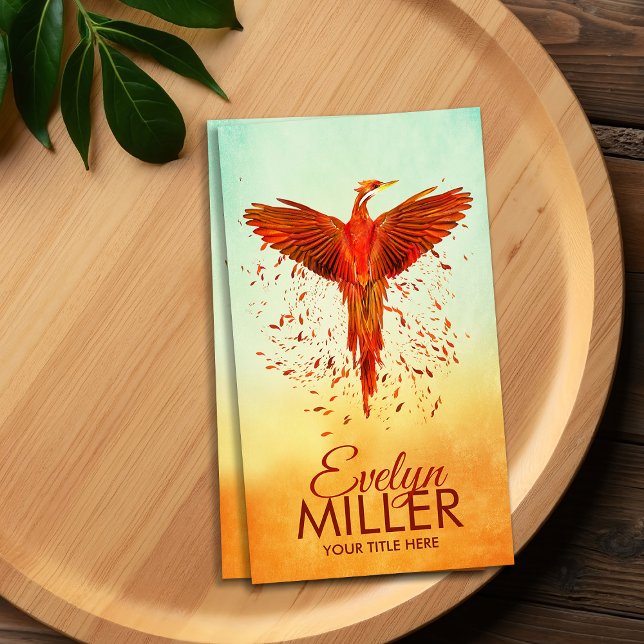 Cartão De Visita Pássaro Phoenix Ascensão de Fogo Mítico (Criador carregado)