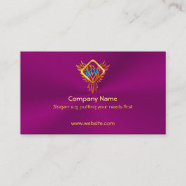 Cartão De Visita Pássaro Phoenix do fogo no roxo da beringela