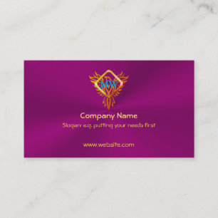 Cartão De Visita Pássaro Phoenix do fogo no roxo da beringela