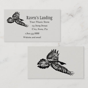 Cartão De Visita Pássaro Raven Negro Soando na Arte de Voo