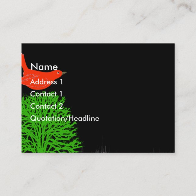 Cartão De Visita Pássaro Vermelho (Frente)