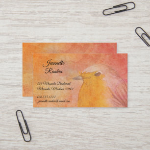 Cartão De Visita Pássaro Voador de Aquarela
