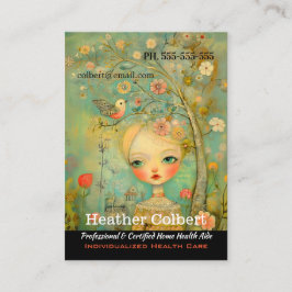 Cartão De Visita Pássaros Pequenos Cuidados Ajudando Mãos