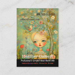 Cartão De Visita Pássaros Pequenos Cuidados Ajudando Mãos