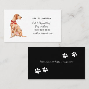 Cartão De Visita Passeador de cães, Serviços de Pet Sitter