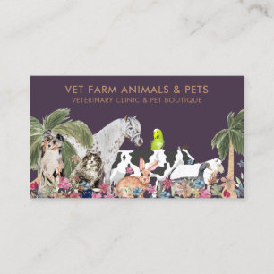 Cartão De Visita Passeador de Cães Tropical